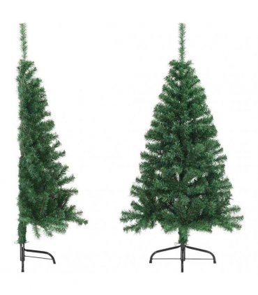 vidaXL Artificial Half Christmas Tree with Stand Green 120 cm PVC
