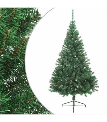 vidaXL Artificial Half Christmas Tree with Stand Green 240 cm PVC