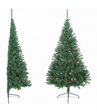 vidaXL Artificial Half Christmas Tree with Stand Green 240 cm PVC