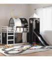 vidaXL Bunk Bed without Mattress with Slide White and Black 90x200 cm