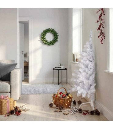 vidaXL Artificial Half Christmas Tree with Stand White 120 cm PVC