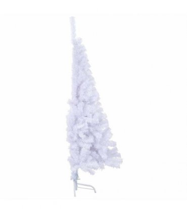vidaXL Artificial Half Christmas Tree with Stand White 120 cm PVC
