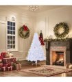vidaXL Artificial Half Christmas Tree with Stand White 150 cm PVC