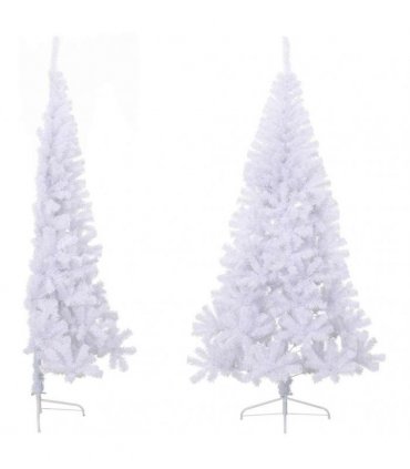 vidaXL Artificial Half Christmas Tree with Stand White 180 cm PVC