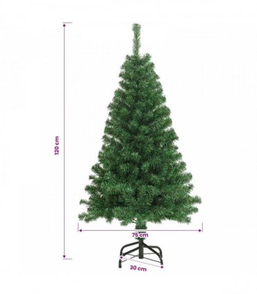 vidaXL Artificial Christmas Tree with Thick Branches Green 120 cm PVC