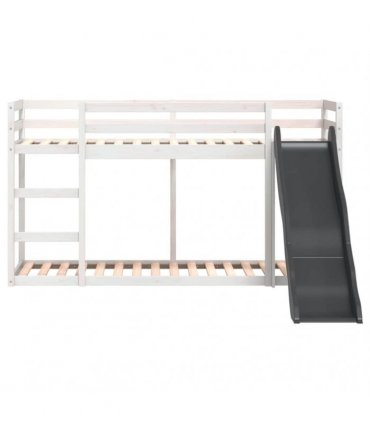 vidaXL Bunk Bed with Slide&Ladder without Mattress White 90x200 cm
