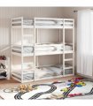 vidaXL Triple Bunk Bed without Mattress White 90x190cm Solid Wood Pine