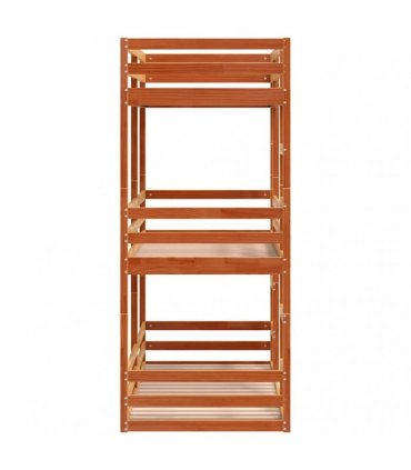 vidaXL Triple Bunk Bed without Mattress Wax Brown 90x190 cm