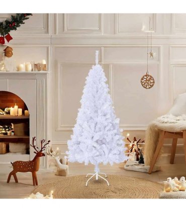 vidaXL Artificial Christmas Tree with Thick Branches White 120 cm PVC