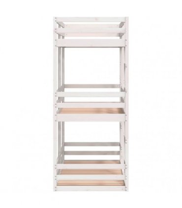 vidaXL Triple Bunk Bed without Mattress White 75x190cm Solid Wood Pine