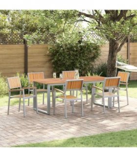 vidaXL Stacking Chair 6 pcs Brown Solid Acacia Wood Stackable