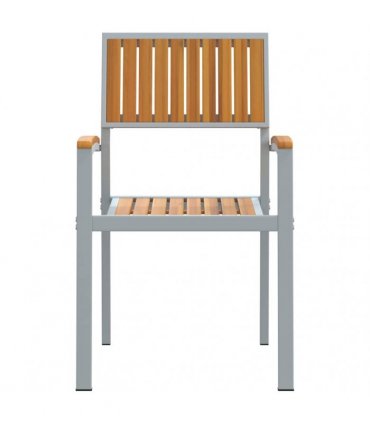 vidaXL Stacking Chair 6 pcs Brown Solid Acacia Wood Stackable