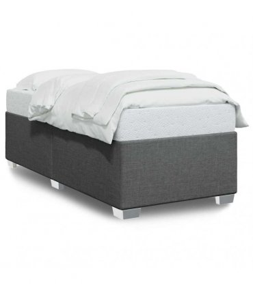 vidaXL Bed Frame without Mattress Dark Grey Single Fabric