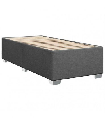 vidaXL Bed Frame without Mattress Dark Grey Single Fabric