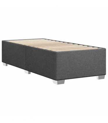 vidaXL Bed Frame without Mattress Dark Grey Single Fabric