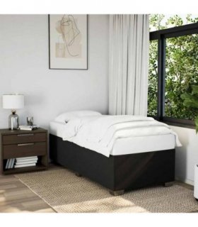 vidaXL Bed Frame without Mattress Black Single Fabric