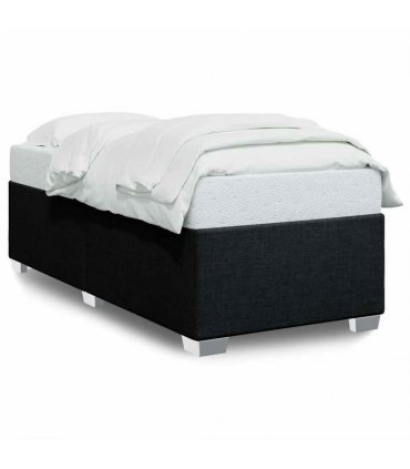 vidaXL Bed Frame without Mattress Black Single Fabric