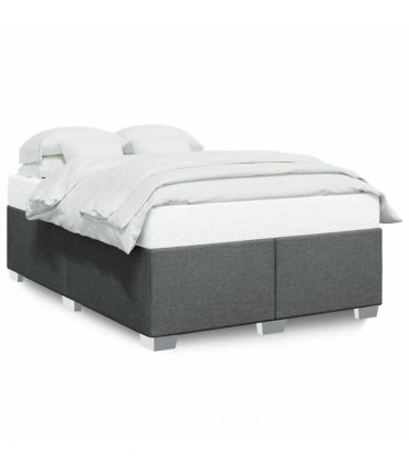 vidaXL Bed Frame without Mattress Dark Grey Double Fabric