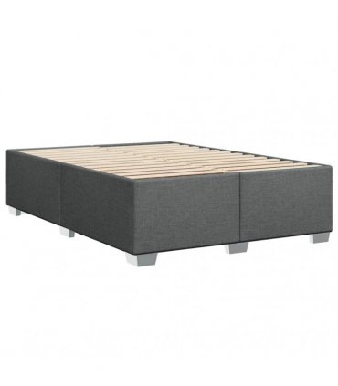 vidaXL Bed Frame without Mattress Dark Grey Double Fabric
