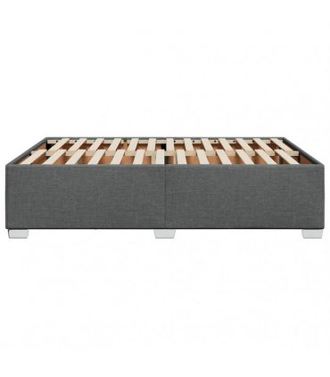 vidaXL Bed Frame without Mattress Dark Grey Double Fabric