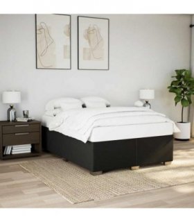vidaXL Bed Frame without Mattress Black Double Fabric