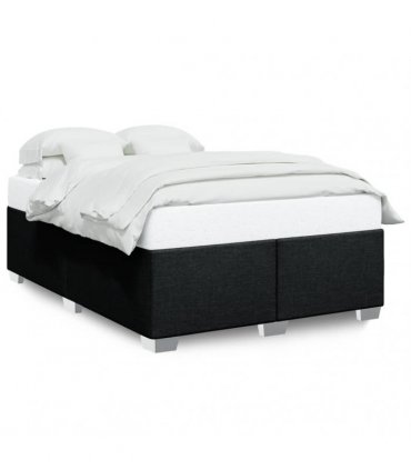 vidaXL Bed Frame without Mattress Black Double Fabric
