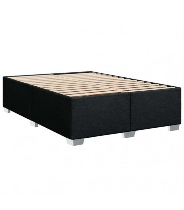 vidaXL Bed Frame without Mattress Black Double Fabric