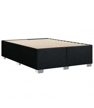 vidaXL Bed Frame without Mattress Black Double Fabric