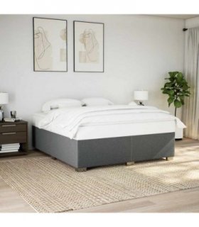 vidaXL Bed Frame without Mattress Dark Grey Super King Fabric