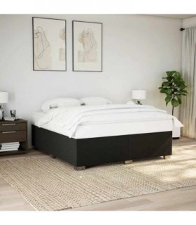 vidaXL Bed Frame without Mattress Black Super King Fabric