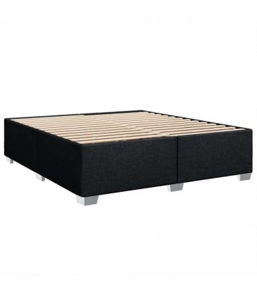 vidaXL Bed Frame without Mattress Black Super King Fabric
