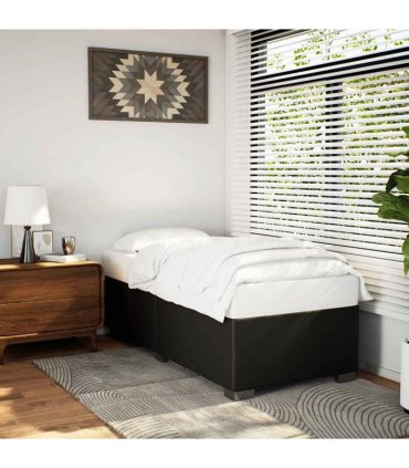vidaXL Bed Frame without Mattress Black Single Faux Leather