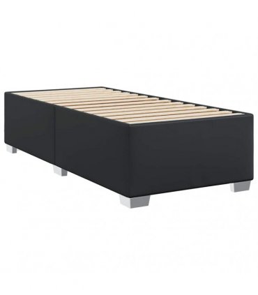 vidaXL Bed Frame without Mattress Black Single Faux Leather