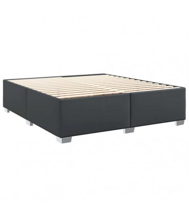 vidaXL Bed Frame without Mattress Black Super King Faux Leather