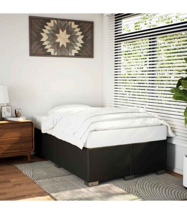 vidaXL Bed Frame without Mattress Black Double Faux Leather
