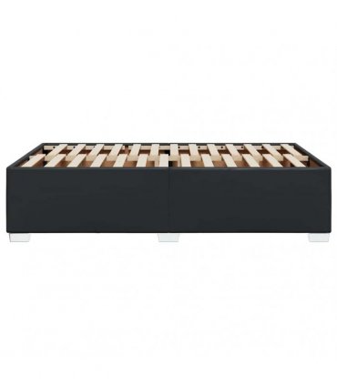 vidaXL Bed Frame without Mattress Black Double Faux Leather