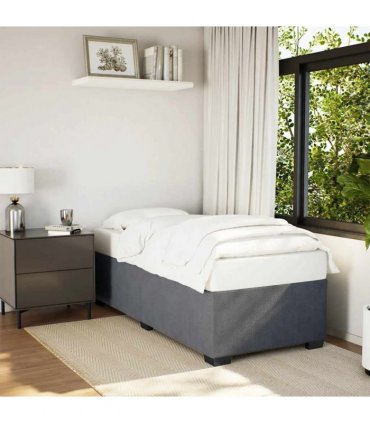 vidaXL Bed Frame without Mattress Dark Grey Single Velvet