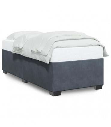 vidaXL Bed Frame without Mattress Dark Grey Single Velvet