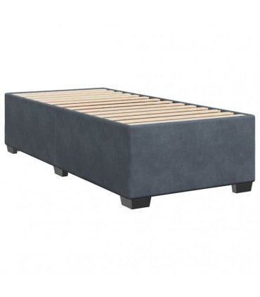 vidaXL Bed Frame without Mattress Dark Grey Single Velvet