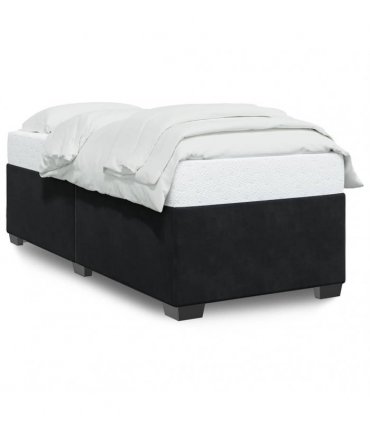 vidaXL Bed Frame without Mattress Black Single Velvet