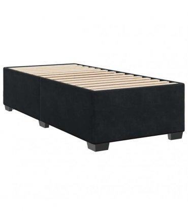 vidaXL Bed Frame without Mattress Black Single Velvet