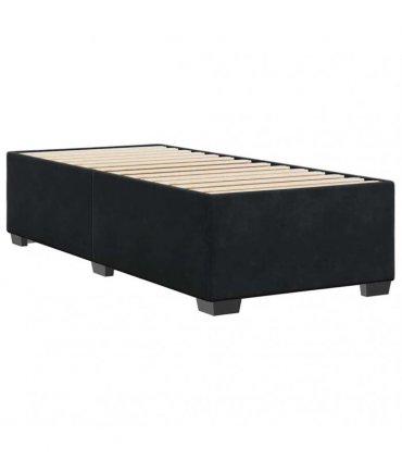 vidaXL Bed Frame without Mattress Black Single Velvet