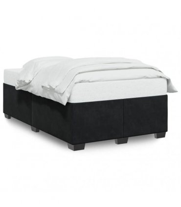 vidaXL Bed Frame without Mattress Black Double Velvet