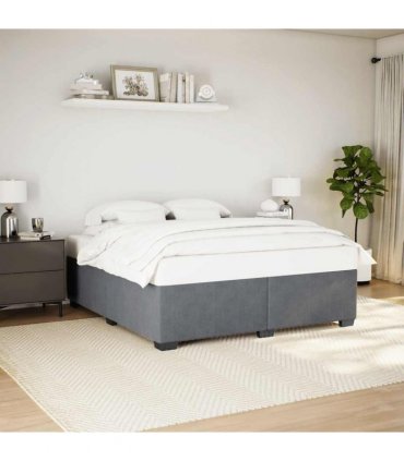 vidaXL Bed Frame without Mattress Dark Grey Super King Velvet