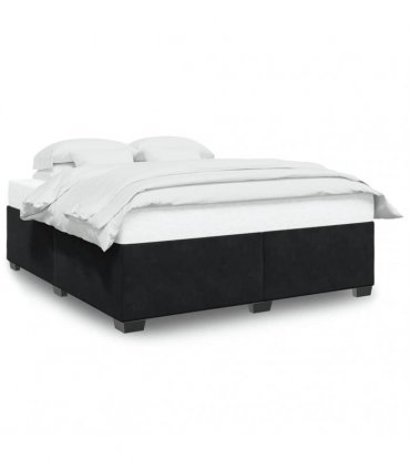 vidaXL Bed Frame without Mattress Black Super King Velvet