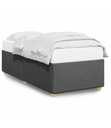 vidaXL Bed Frame without Mattress Dark Grey Single Fabric