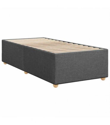 vidaXL Bed Frame without Mattress Dark Grey Single Fabric