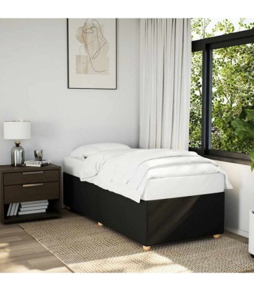 vidaXL Bed Frame without Mattress Black Single Fabric