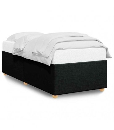 vidaXL Bed Frame without Mattress Black Single Fabric