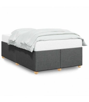 vidaXL Bed Frame without Mattress Dark Grey Double Fabric